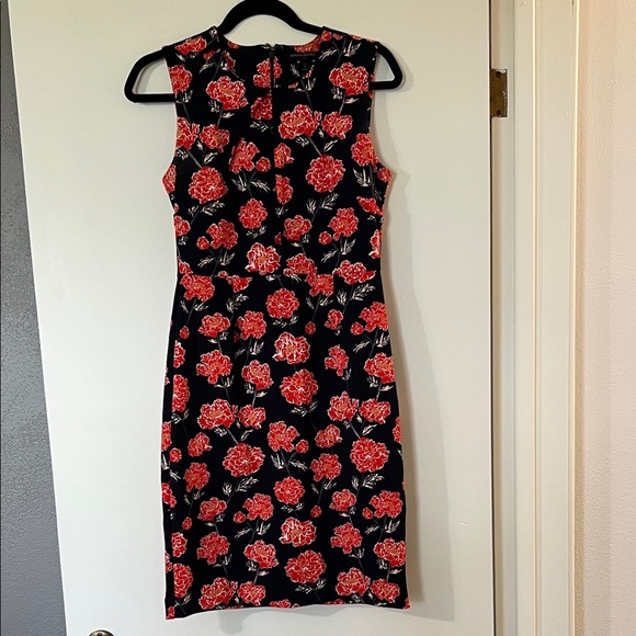 Banana Republic Dresses & Skirts - Banana Republic Black Dress with Red Floral Print